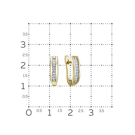 Серьги с 16 бриллиантами 0.112 карат из лимонного золота 112863
