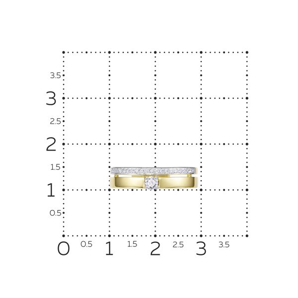 Кольцо с 22 бриллиантами из лимонного золота 133774
