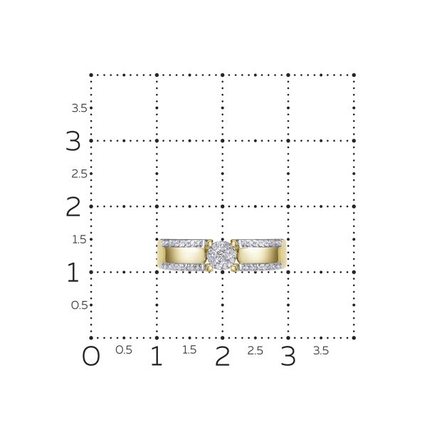 Кольцо с 45 бриллиантами из лимонного золота 128939
