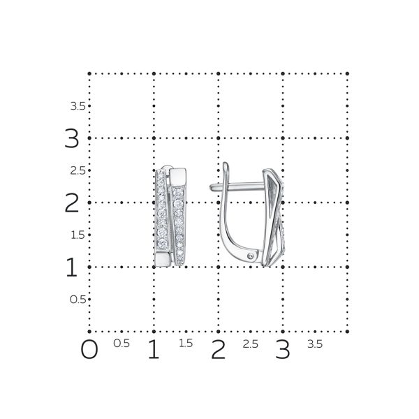 Серьги с 36 бриллиантами из белого золота 129647