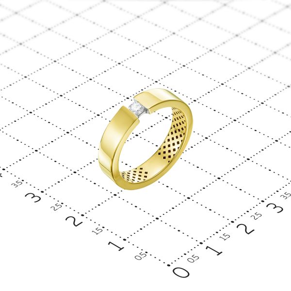 Кольцо с бриллиантом 0.095 карат из лимонного золота 82444