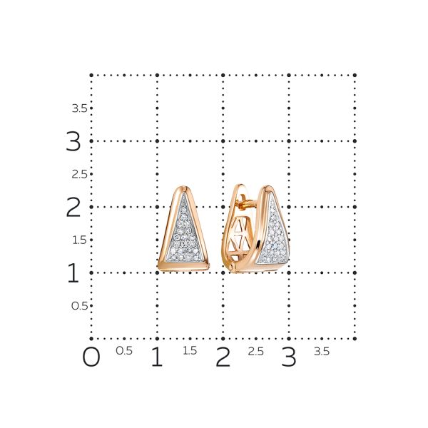 Серьги с 40 бриллиантами 0.2 карат из красного золота 112868