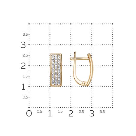 Серьги с 36 бриллиантами 0.18 карат из красного золота 134437