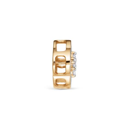 Подвеска с 5 бриллиантами 0.12 карат из красного золота 140803