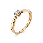 Помолвочное кольцо с бриллиантом 0.055 карат из красного золота 116157_18