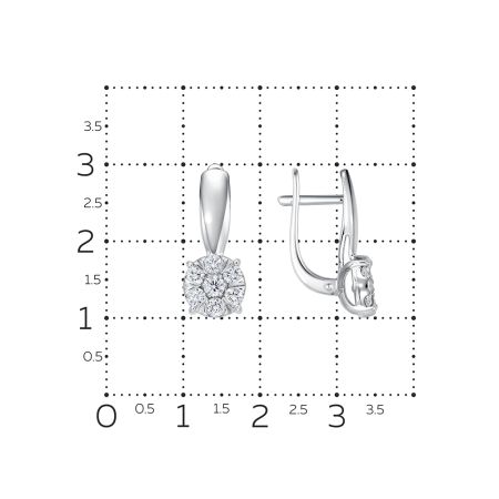 Серьги с 14 бриллиантами из белого золота 142822