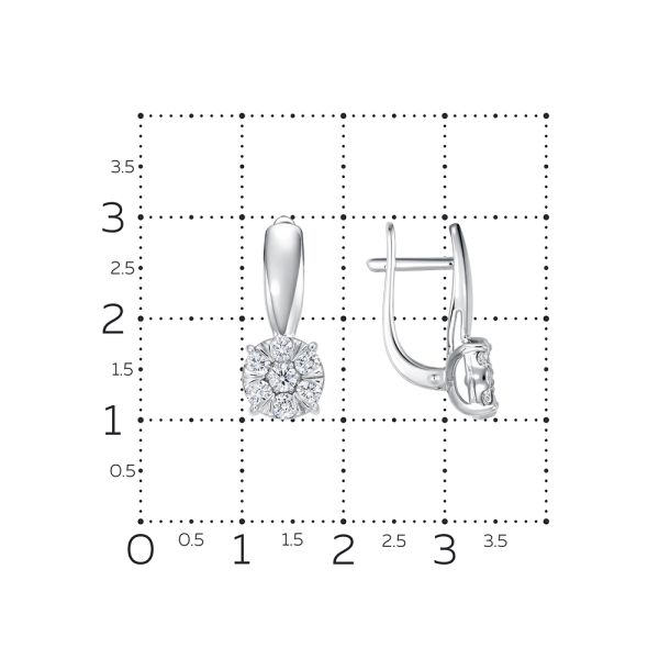 Серьги с 14 бриллиантами из белого золота 142822