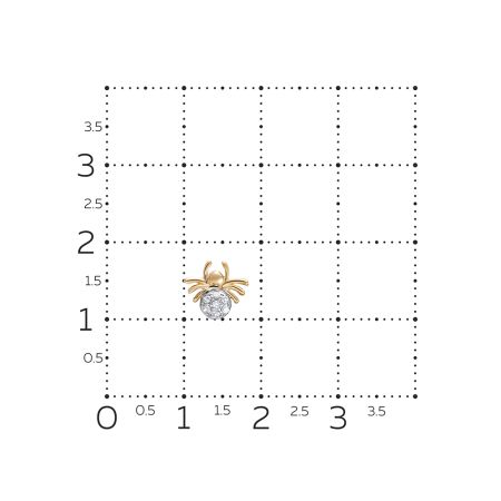 Пирсинг с 7 бриллиантами 0.049 карат из красного золота 119306