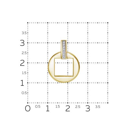 Подвеска с 7 бриллиантами 0.035 карат из лимонного золота 144644