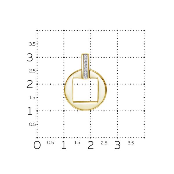 Подвеска с 7 бриллиантами 0.035 карат из лимонного золота 144644