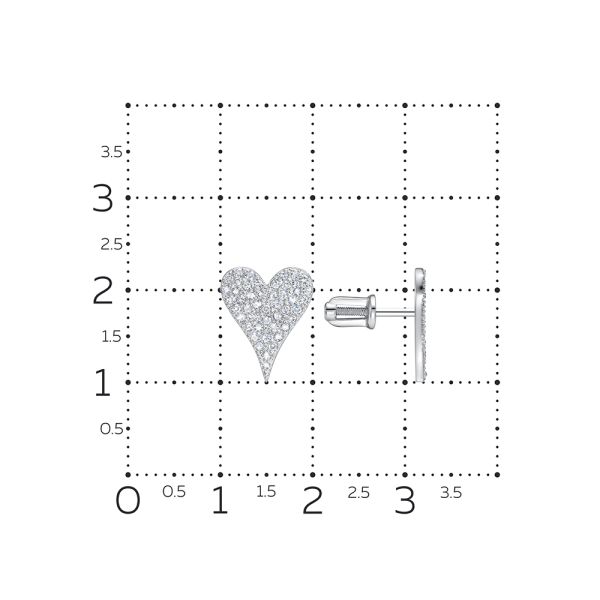 Серьги-пусеты с 92 бриллиантами из белого золота 132602