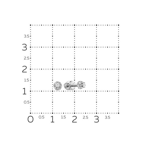 Серьги-пусеты с бриллиантами 0.064 карат из белого золота 70201