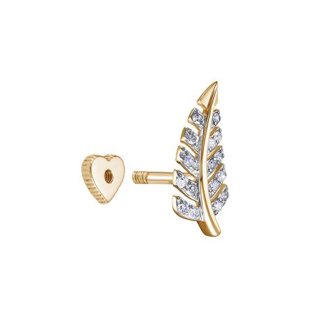 Пирсинг с 16 бриллиантами 0.08 карат из красного золота 141507