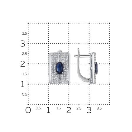 Серьги с сапфирами и 136 бриллиантами из белого золота 130533