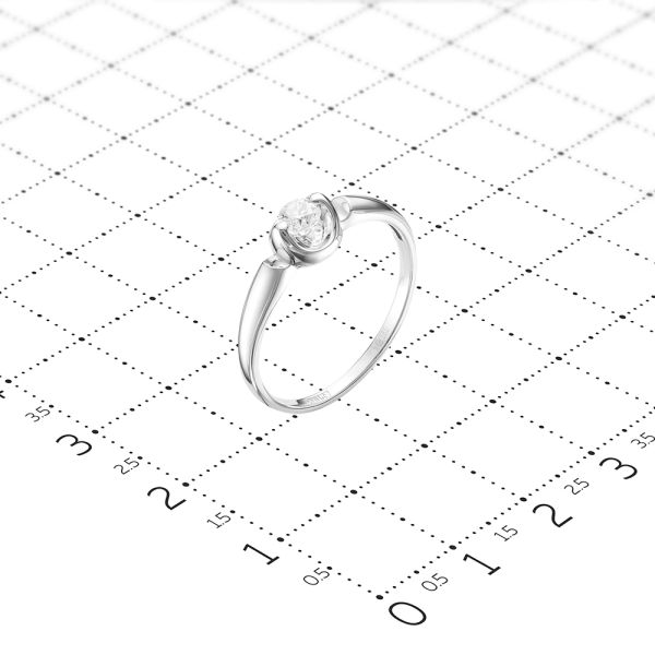 Кольцо с бриллиантом 0.205 карат из белого золота 48623