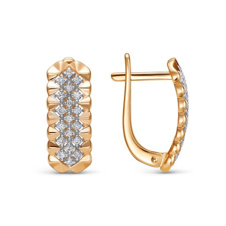 Серьги с 38 бриллиантами 0.266 карат из красного золота 141365