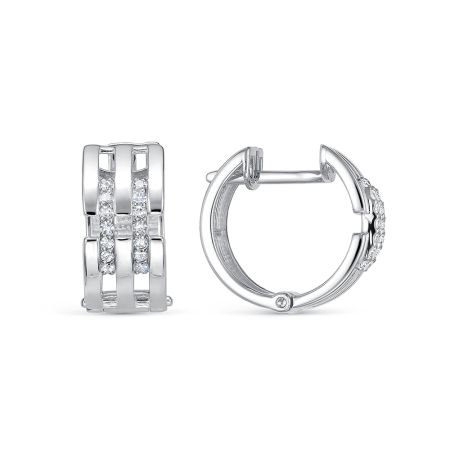 Серьги с 28 бриллиантами 0.14 карат из белого золота 138876