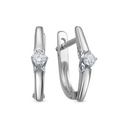 Серьги с бриллиантами 0.19 карат из белого золота 82247