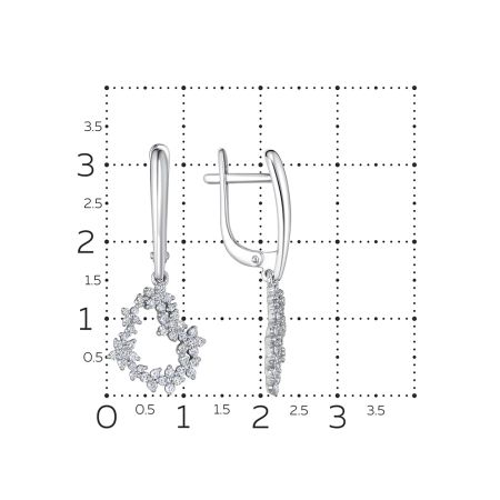 Серьги с 92 бриллиантами из белого золота 138881