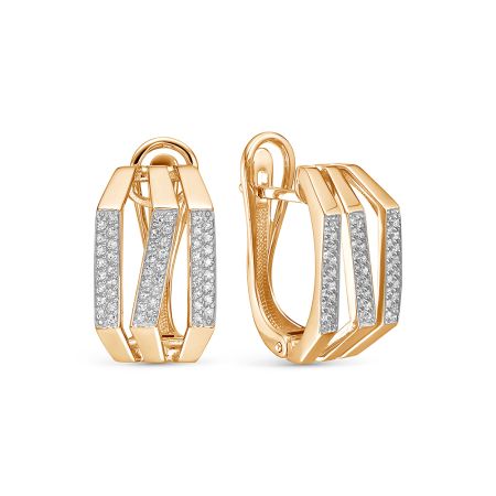 Серьги с 104 бриллиантами 0.416 карат из красного золота 138873