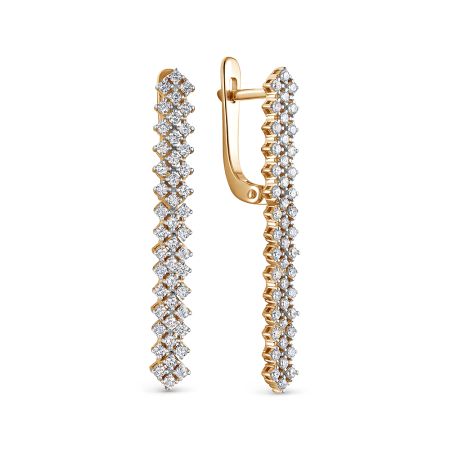 Серьги с 92 бриллиантами 0.644 карат из красного золота 141487