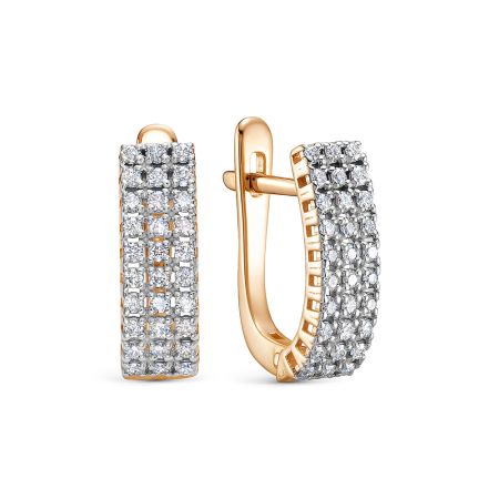 Серьги с 60 бриллиантами 0.42 карат из красного золота 142858