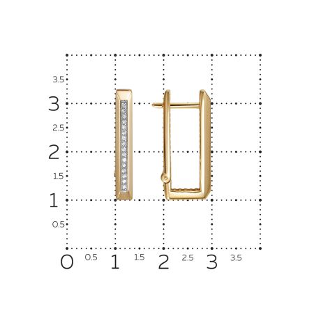 Серьги с 32 бриллиантами 0.16 карат из красного золота 140790
