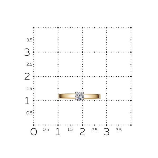 Кольцо с бриллиантом 0.205 карат из красного золота 132261