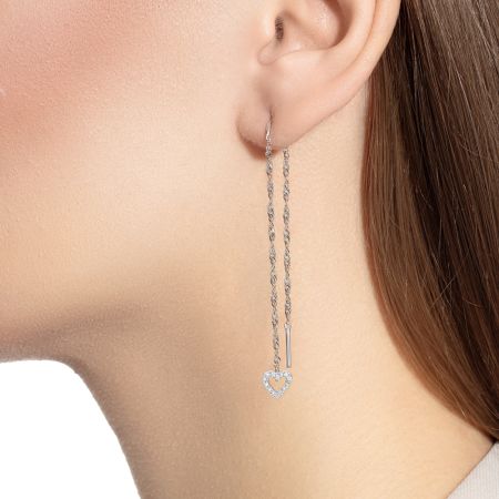 Серьги с 28 бриллиантами 0.14 карат из белого золота 136322