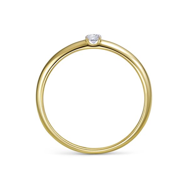 Кольцо с бриллиантом 0.08 карат из лимонного золота 144041