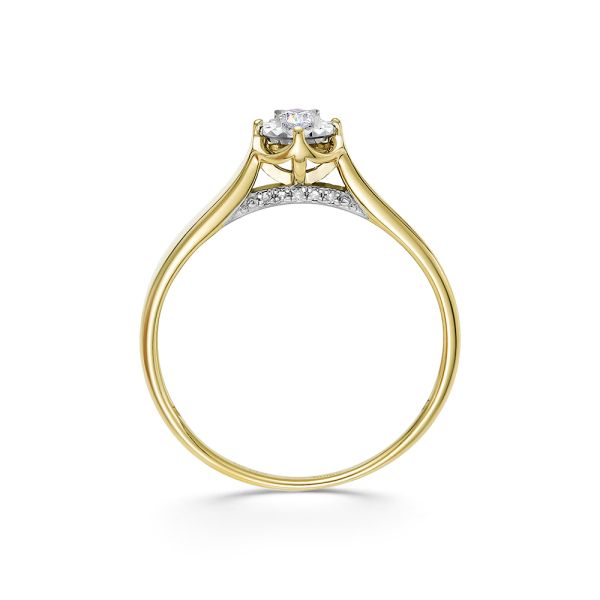 Кольцо с 11 бриллиантами из комбинированного золота 85655