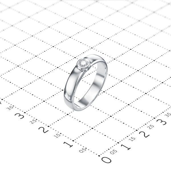 Кольцо с бриллиантом 0.095 карат из белого золота 67916