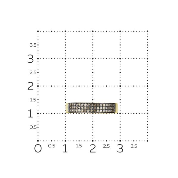 Кольцо с 51 коньячным бриллиантом из лимонного золота 140184