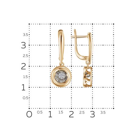 Серьги с 14 бриллиантами из красного золота 131453