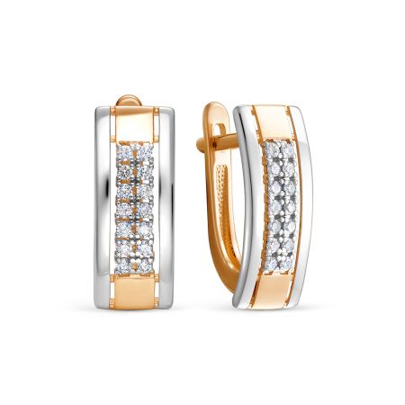 Серьги с 28 бриллиантами 0.196 карат из красного золота 141488