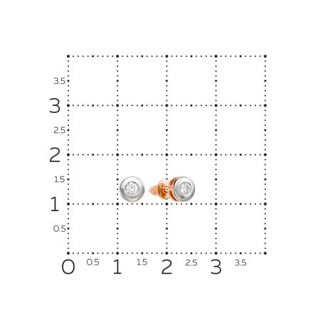 Серьги-пусеты с бриллиантами 0.123 карат из красного золота 77766