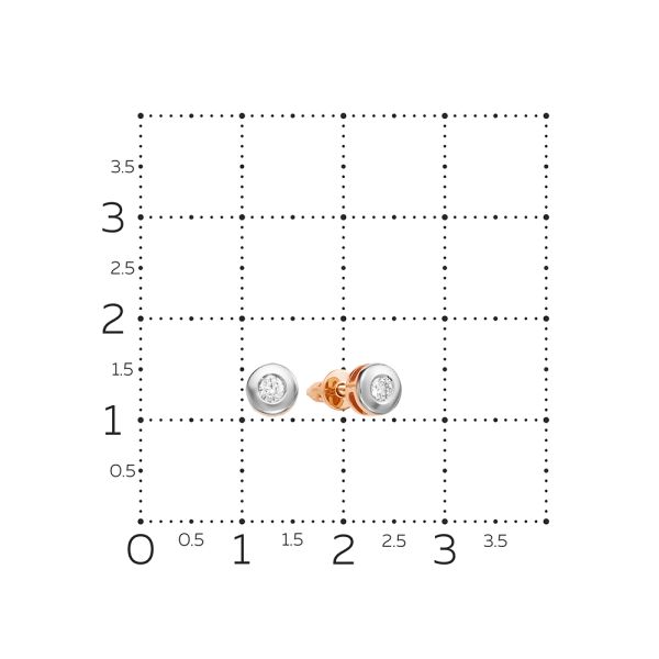 Серьги-пусеты с бриллиантами 0.123 карат из красного золота 77766