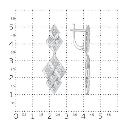 Серьги с 30 бриллиантами 0.21 карат из белого золота 123740
