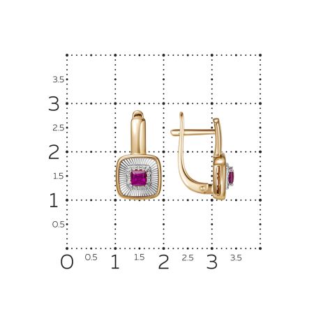 Серьги с рубинами и 32 бриллиантами из красного золота 138860