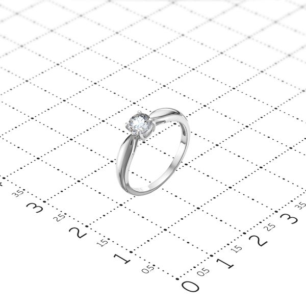 Кольцо с бриллиантом 0.53 карат из белого золота 77253