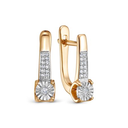 Серьги с 26 бриллиантами из красного золота 142850