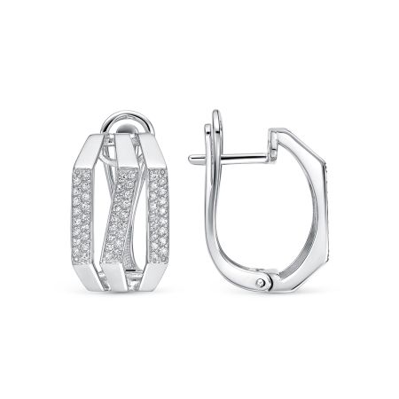 Серьги с 104 бриллиантами 0.416 карат из белого золота 138874