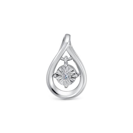 Подвеска с бриллиантом 0.015 карат из белого золота 143694