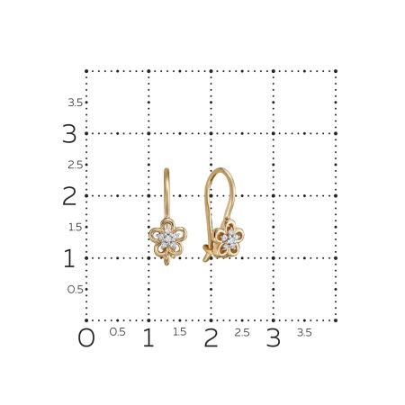 Серьги с 12 бриллиантами из красного золота 116682