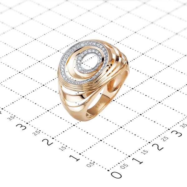 Кольцо с 54 бриллиантами 0.27 карат из красного золота 89329