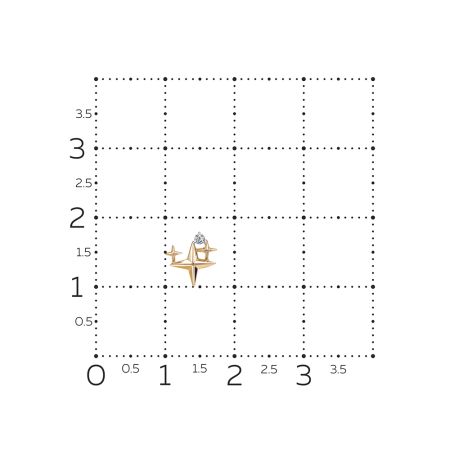 Пирсинг с бриллиантом 0.015 карат из красного золота 142935