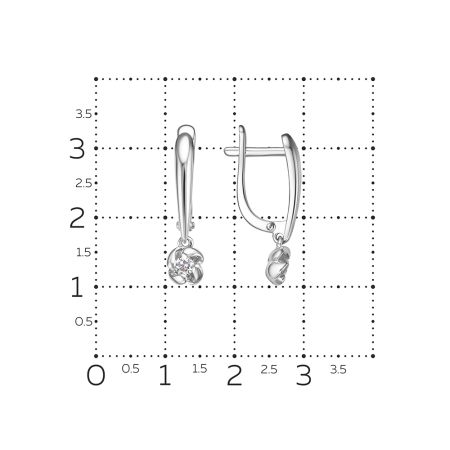 Серьги с бриллиантами 0.16 карат из белого золота 98297