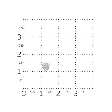 Пирсинг с 10 бриллиантами 0.05 карат из красного золота 132604