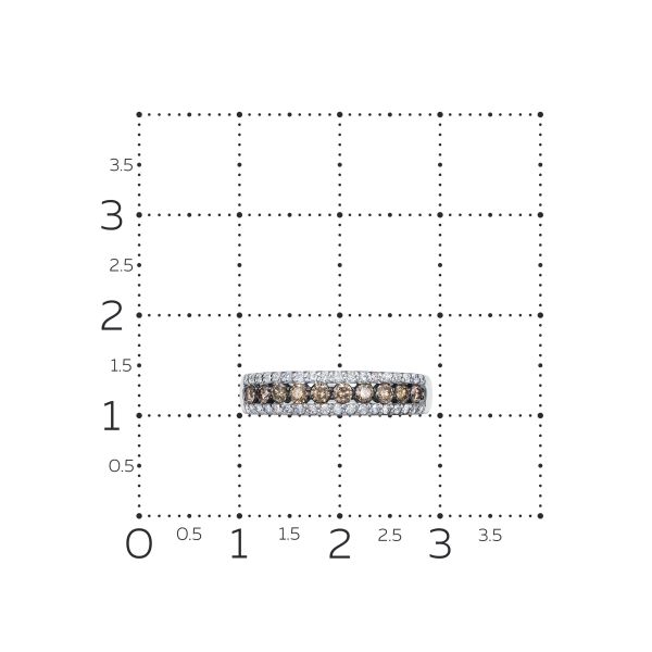 Кольцо с 10 коньячными бриллиантами и 36 бриллиантами из белого золота 144345