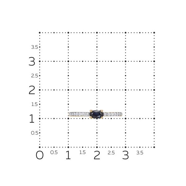 Кольцо с сапфиром и 14 бриллиантами из красного золота 144249
